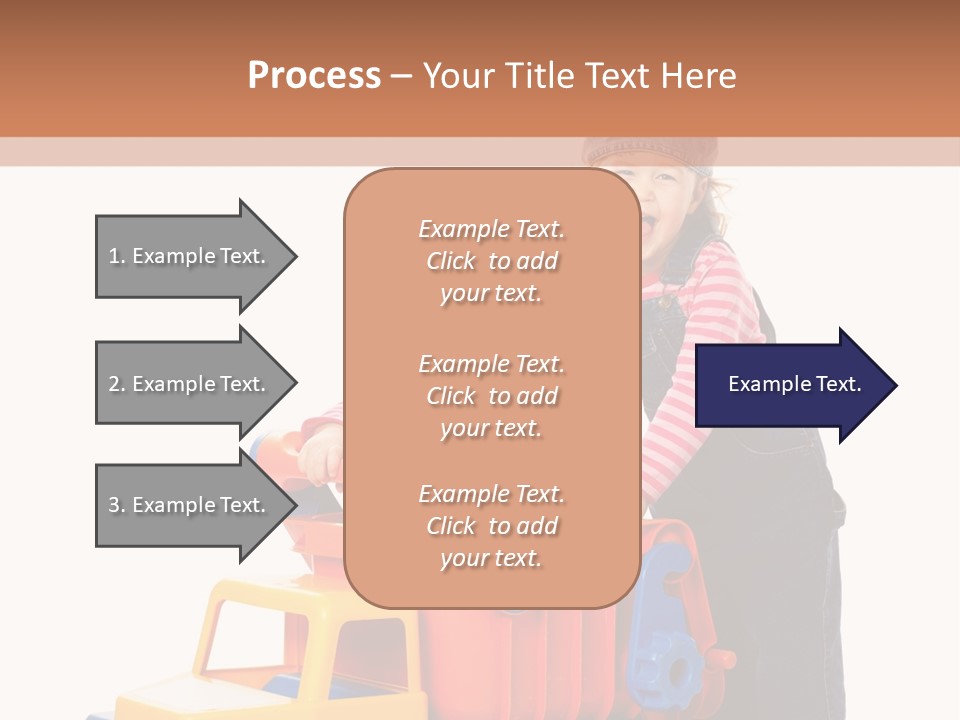 Two Children Are Playing With A Toy Truck PowerPoint Template