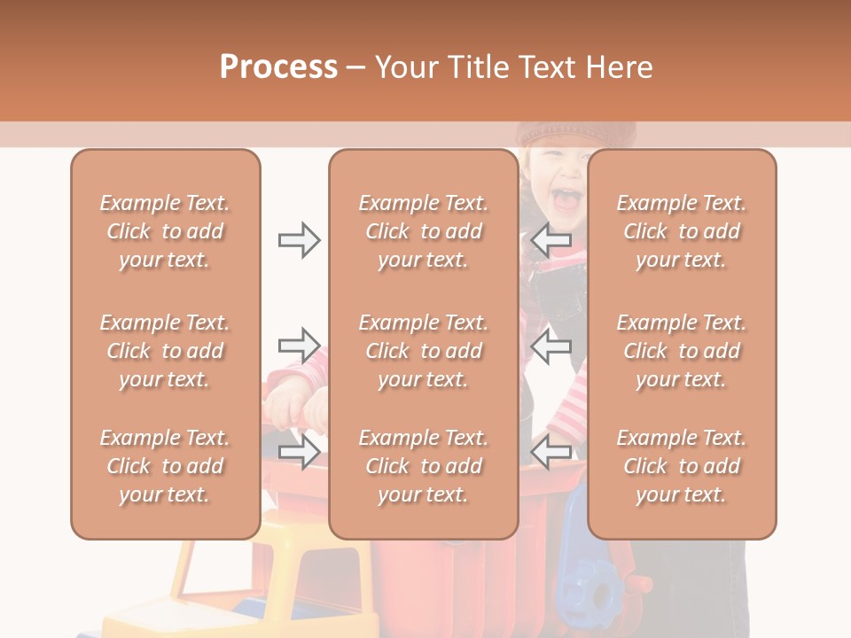 Two Children Are Playing With A Toy Truck PowerPoint Template