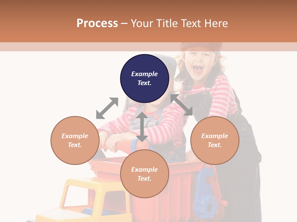 Two Children Are Playing With A Toy Truck PowerPoint Template