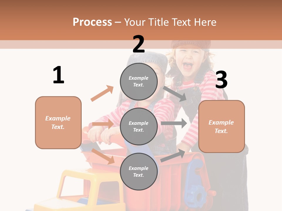 Two Children Are Playing With A Toy Truck PowerPoint Template