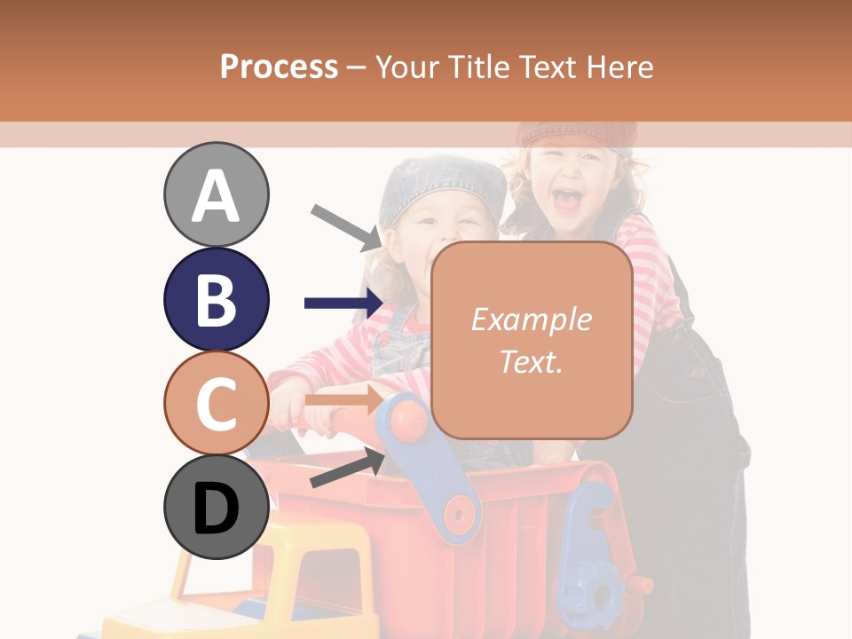 Two Children Are Playing With A Toy Truck PowerPoint Template