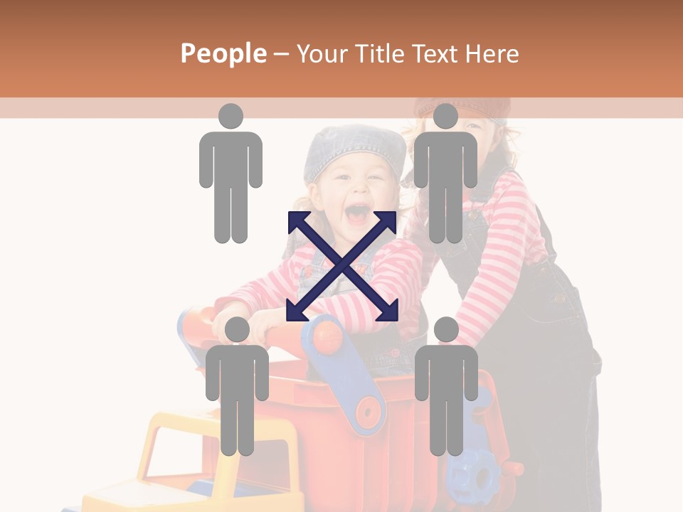 Two Children Are Playing With A Toy Truck PowerPoint Template