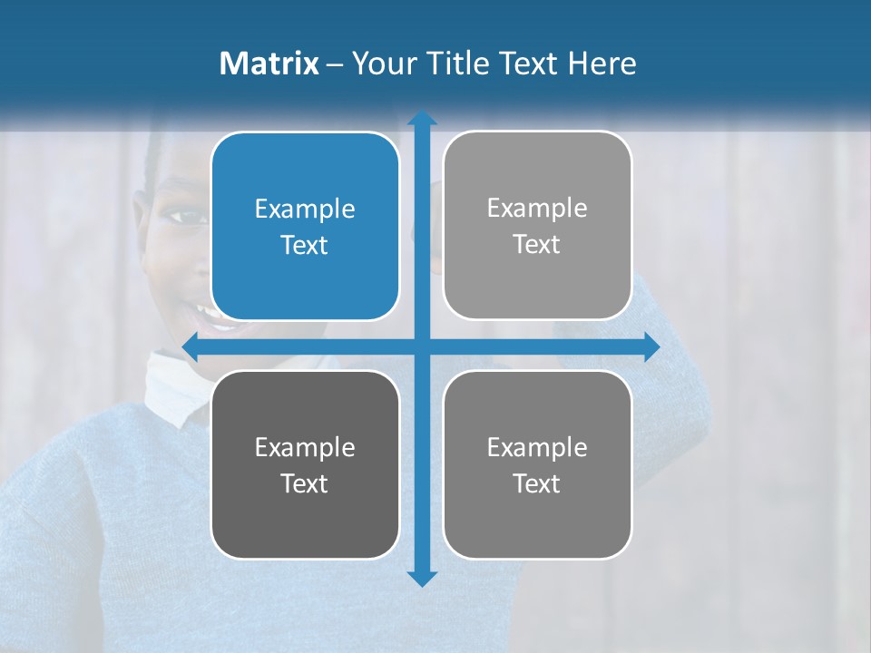 A Young Boy Flexing His Muscles In Front Of A Wooden Fence PowerPoint Template