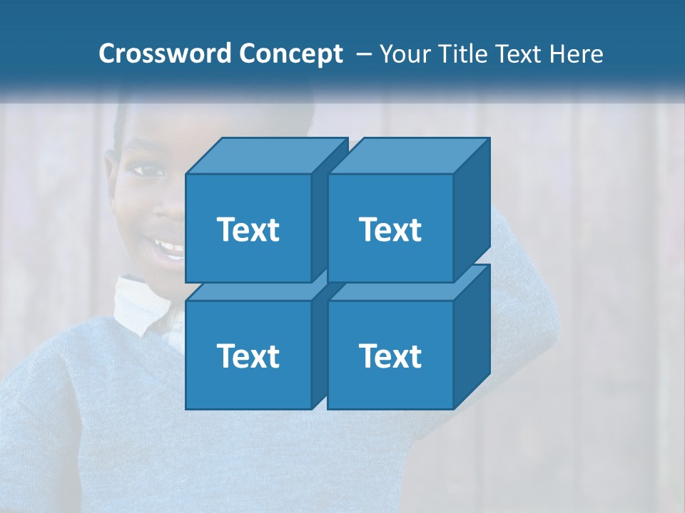 A Young Boy Flexing His Muscles In Front Of A Wooden Fence PowerPoint Template