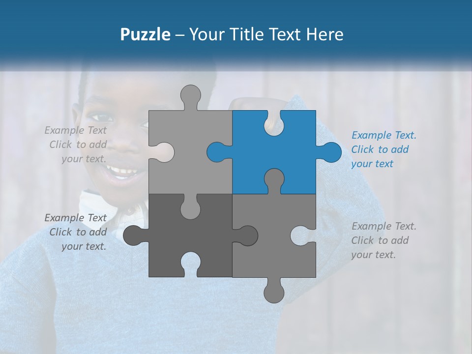 A Young Boy Flexing His Muscles In Front Of A Wooden Fence PowerPoint Template