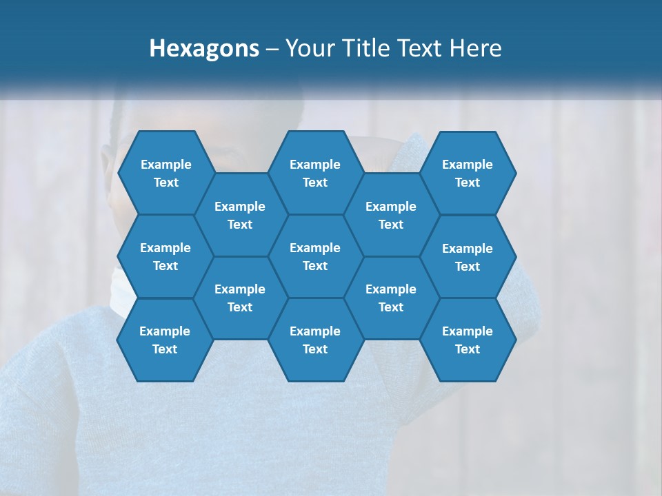 A Young Boy Flexing His Muscles In Front Of A Wooden Fence PowerPoint Template