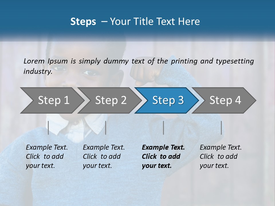 A Young Boy Flexing His Muscles In Front Of A Wooden Fence PowerPoint Template
