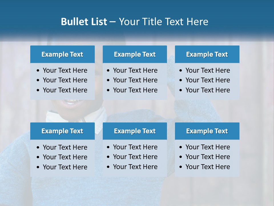 A Young Boy Flexing His Muscles In Front Of A Wooden Fence PowerPoint Template