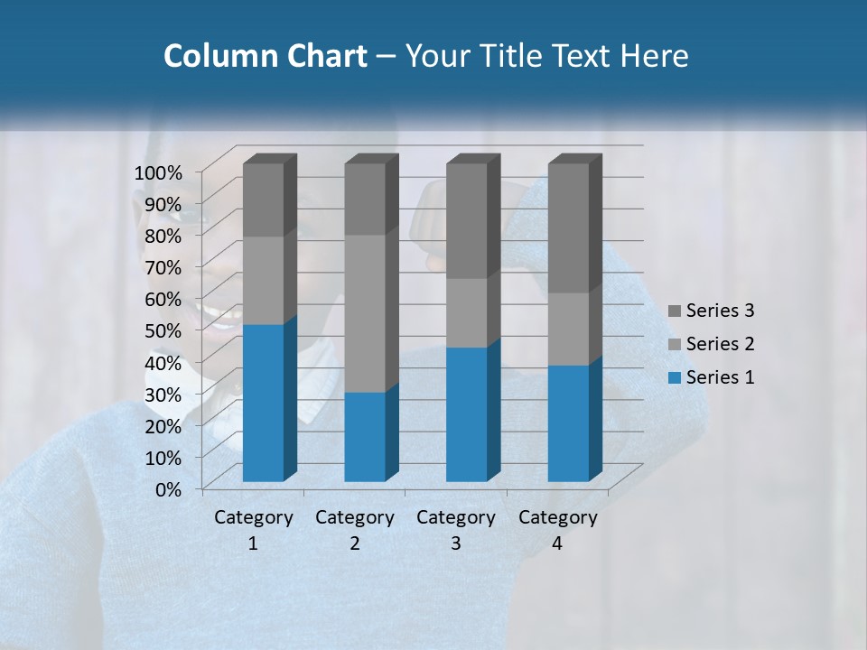A Young Boy Flexing His Muscles In Front Of A Wooden Fence PowerPoint Template