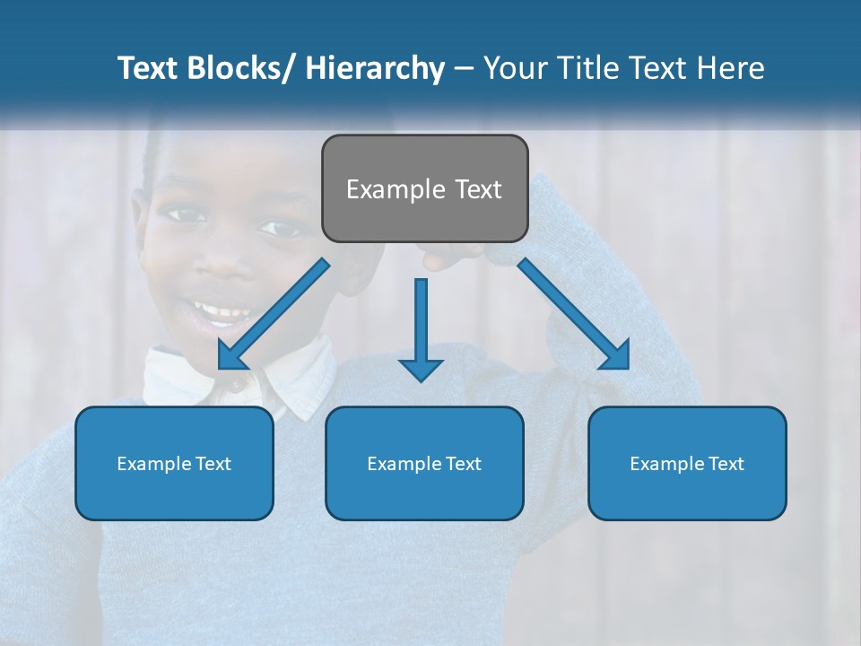 A Young Boy Flexing His Muscles In Front Of A Wooden Fence PowerPoint Template
