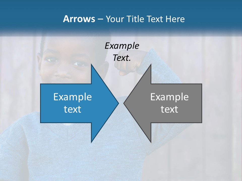 A Young Boy Flexing His Muscles In Front Of A Wooden Fence PowerPoint Template