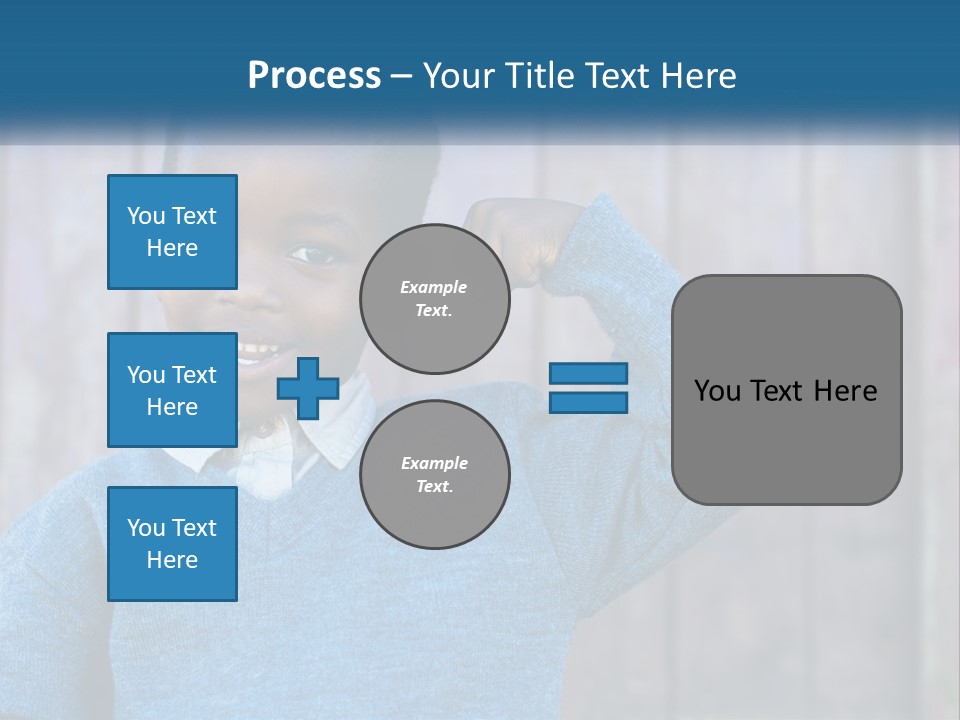 A Young Boy Flexing His Muscles In Front Of A Wooden Fence PowerPoint Template