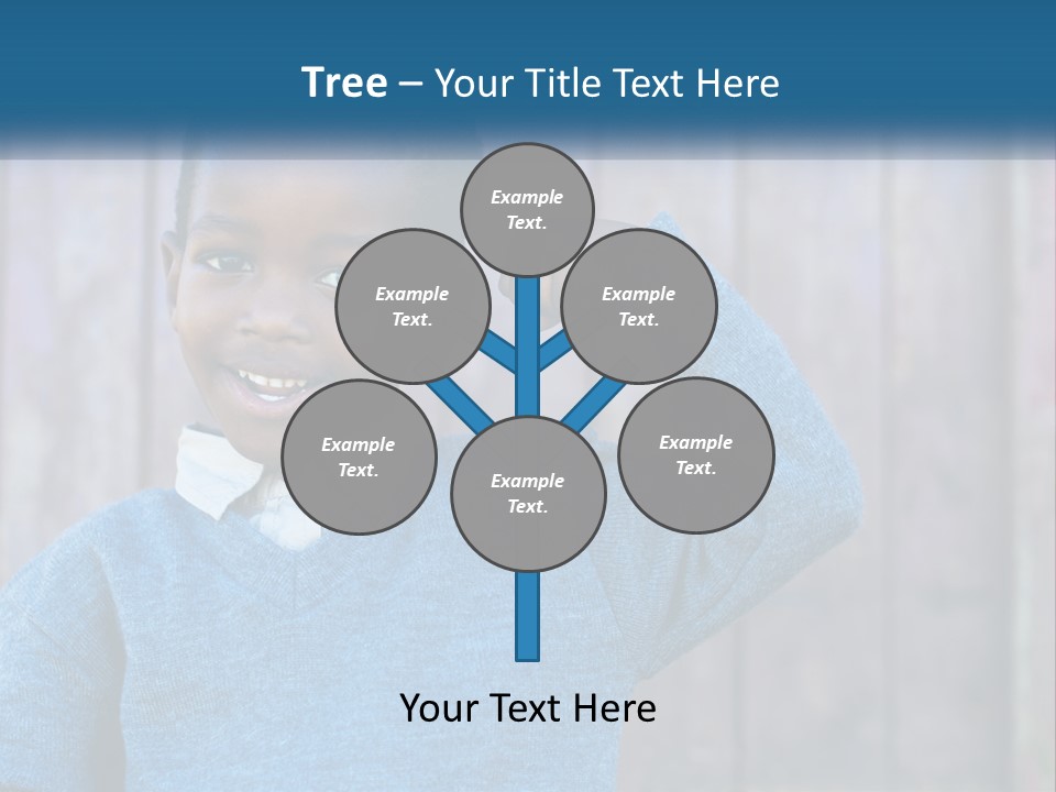 A Young Boy Flexing His Muscles In Front Of A Wooden Fence PowerPoint Template