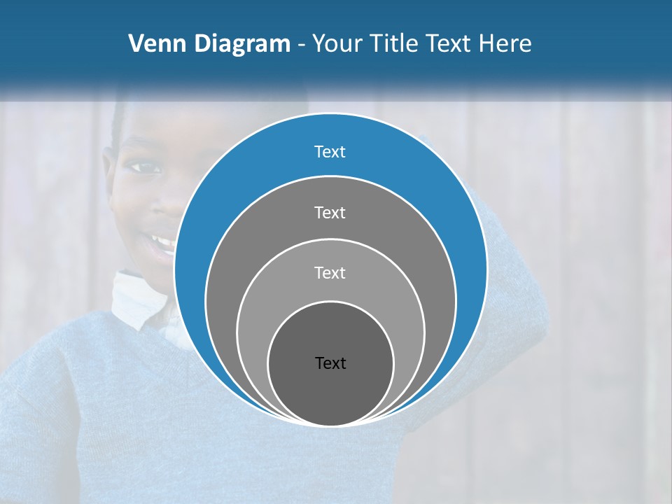 A Young Boy Flexing His Muscles In Front Of A Wooden Fence PowerPoint Template