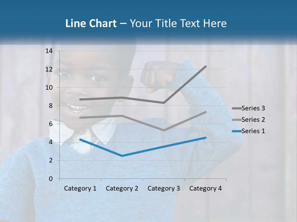 A Young Boy Flexing His Muscles In Front Of A Wooden Fence PowerPoint Template