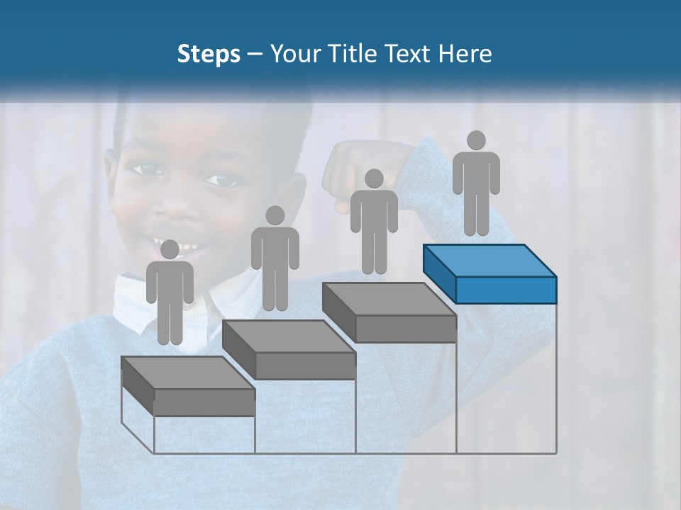 A Young Boy Flexing His Muscles In Front Of A Wooden Fence PowerPoint Template