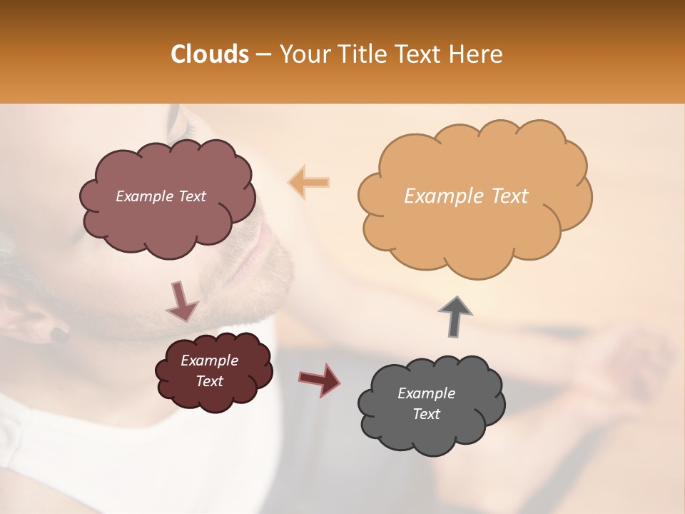 A Man Sitting On The Floor With His Eyes Closed PowerPoint Template