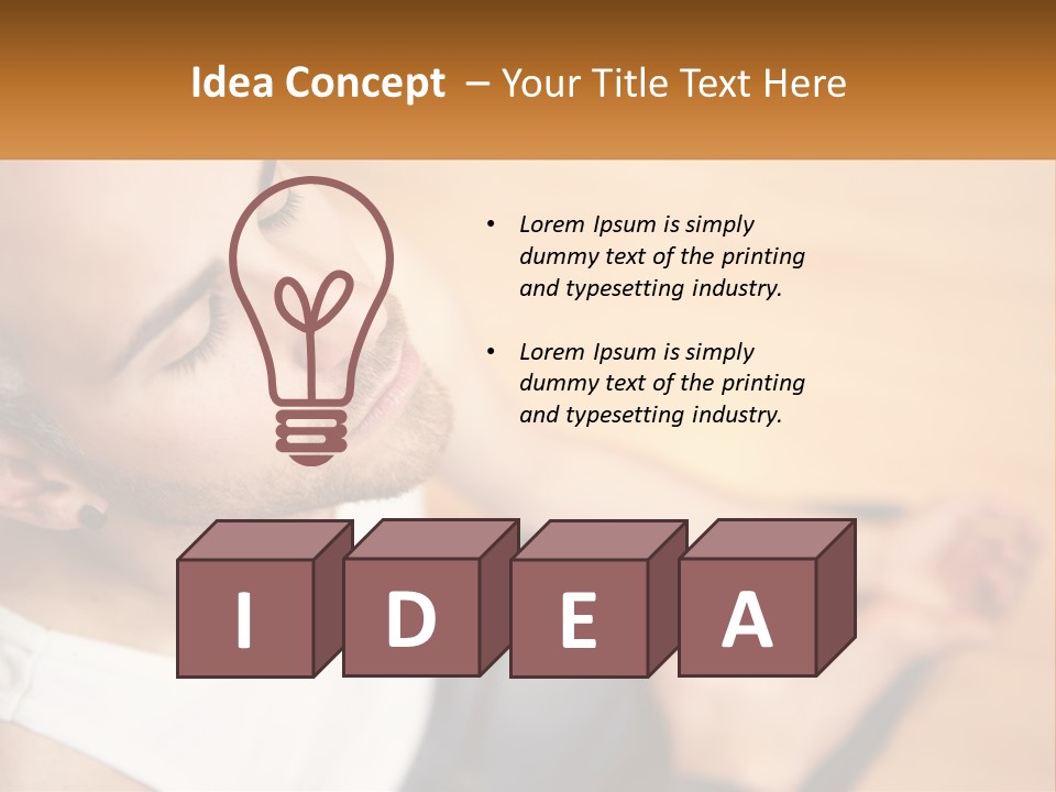 A Man Sitting On The Floor With His Eyes Closed PowerPoint Template