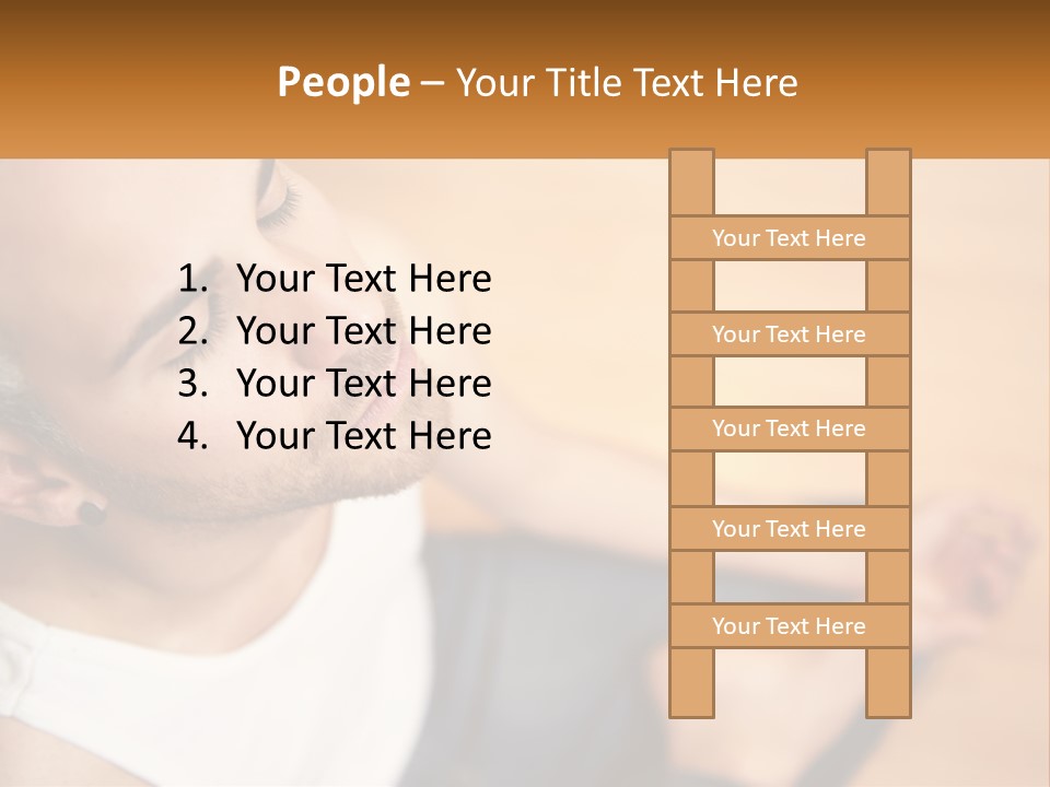 A Man Sitting On The Floor With His Eyes Closed PowerPoint Template