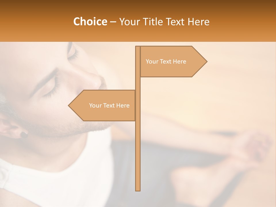 A Man Sitting On The Floor With His Eyes Closed PowerPoint Template