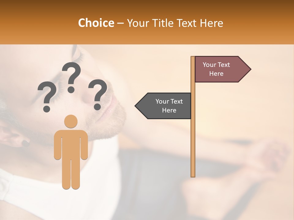 A Man Sitting On The Floor With His Eyes Closed PowerPoint Template