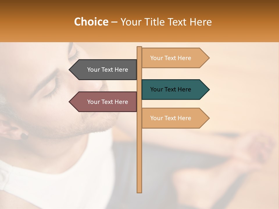 A Man Sitting On The Floor With His Eyes Closed PowerPoint Template