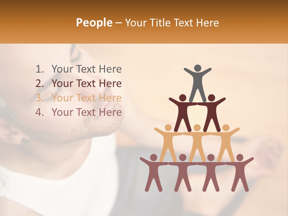 A Man Sitting On The Floor With His Eyes Closed PowerPoint Template