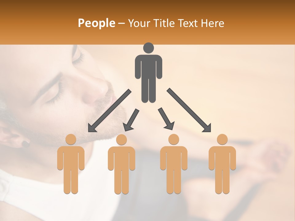 A Man Sitting On The Floor With His Eyes Closed PowerPoint Template