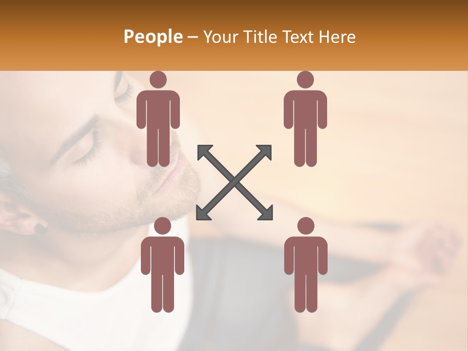 A Man Sitting On The Floor With His Eyes Closed PowerPoint Template