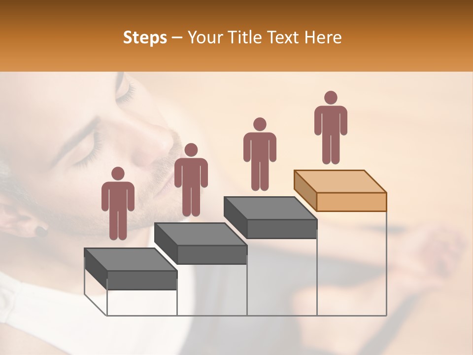 A Man Sitting On The Floor With His Eyes Closed PowerPoint Template