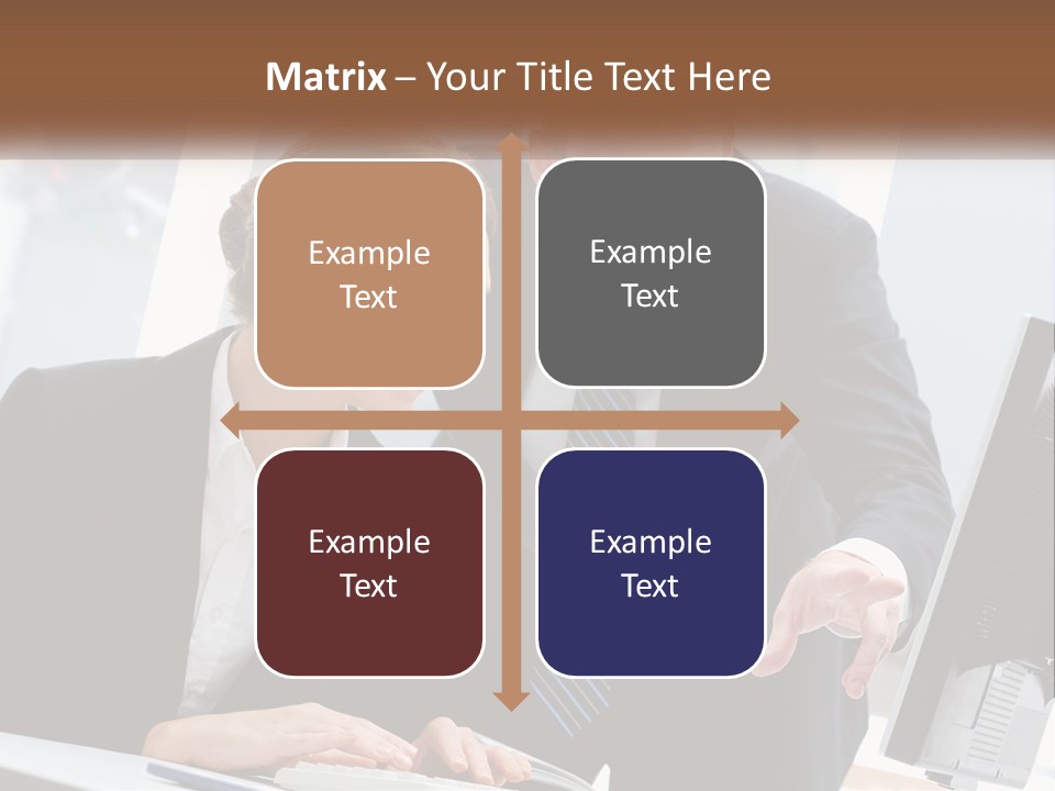 A Man And A Woman Looking At A Computer Screen PowerPoint Template