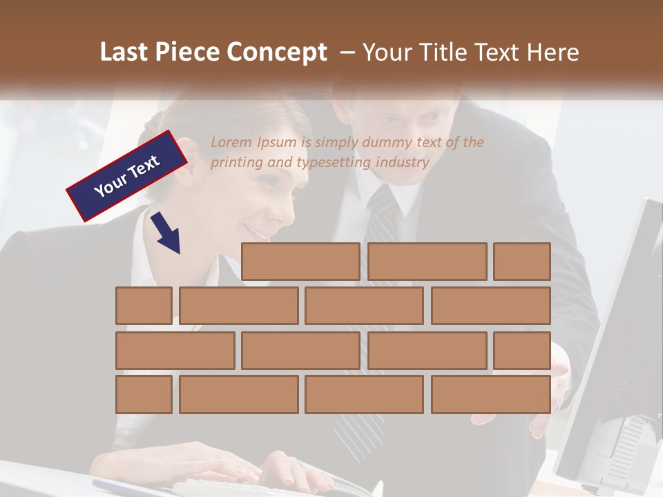 A Man And A Woman Looking At A Computer Screen PowerPoint Template