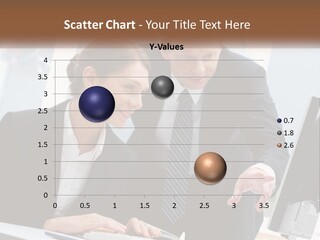 A Man And A Woman Looking At A Computer Screen PowerPoint Template