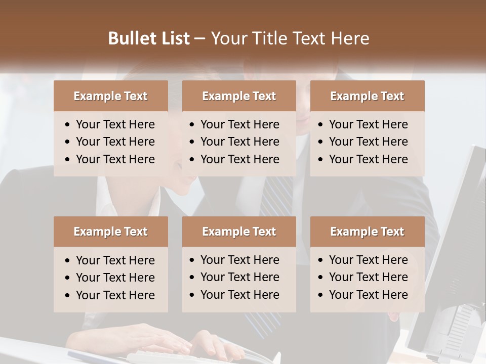 A Man And A Woman Looking At A Computer Screen PowerPoint Template