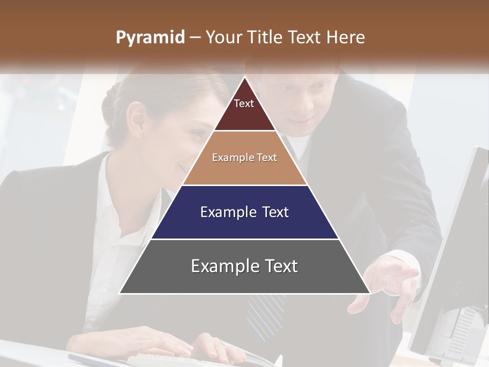 A Man And A Woman Looking At A Computer Screen PowerPoint Template