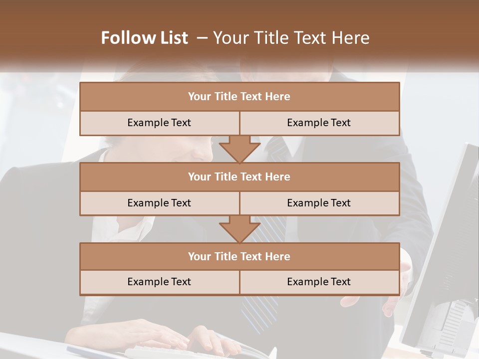 A Man And A Woman Looking At A Computer Screen PowerPoint Template