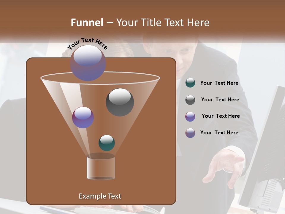 A Man And A Woman Looking At A Computer Screen PowerPoint Template