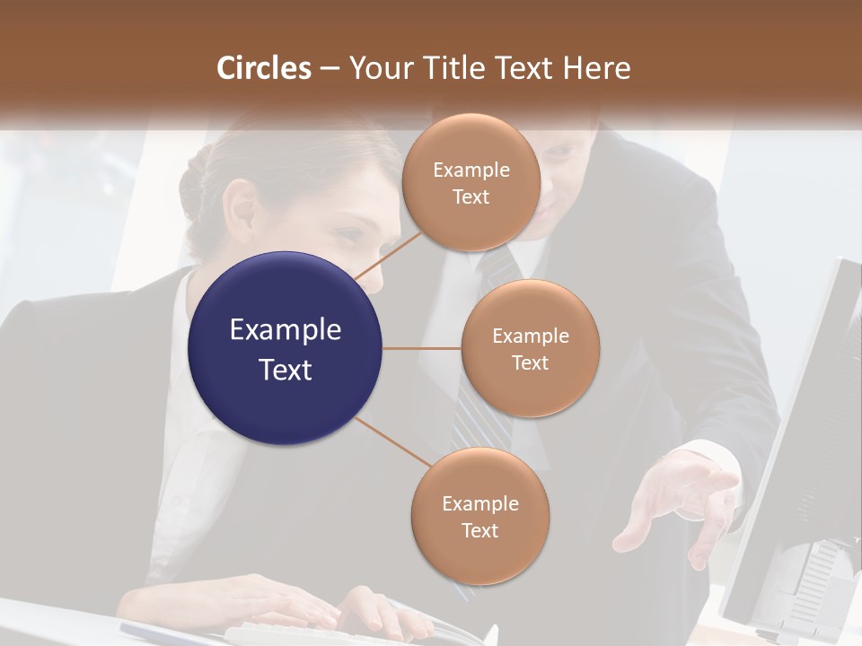 A Man And A Woman Looking At A Computer Screen PowerPoint Template