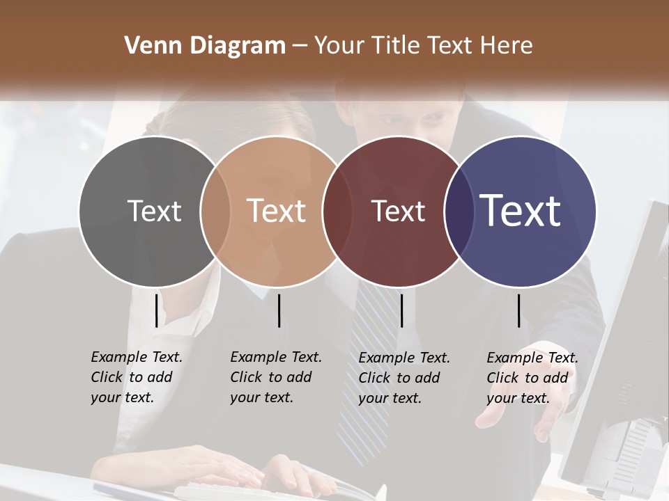A Man And A Woman Looking At A Computer Screen PowerPoint Template