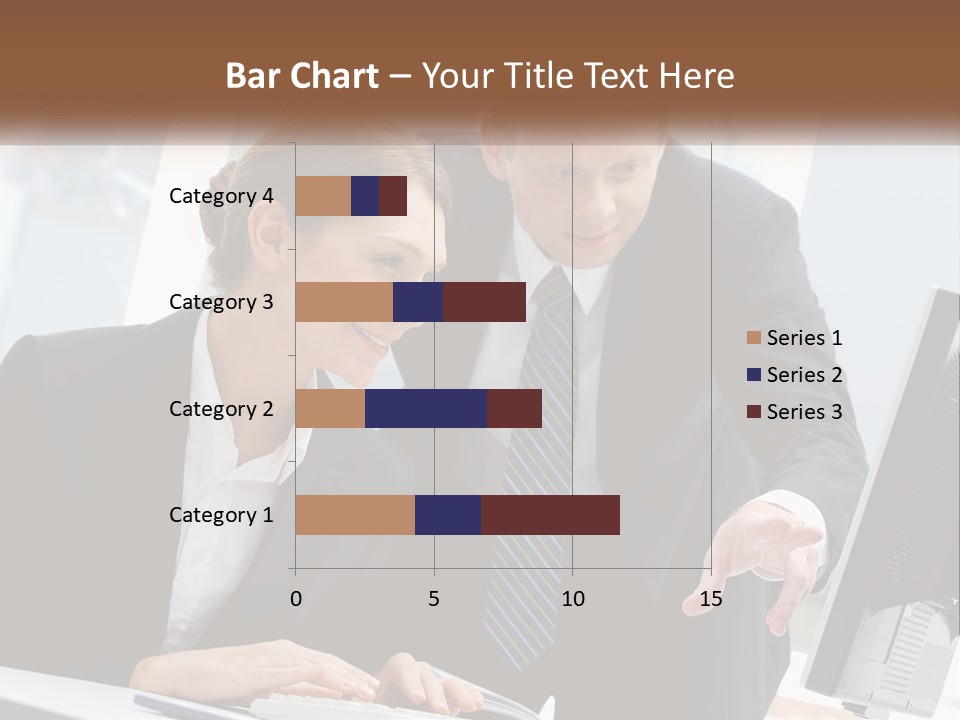 A Man And A Woman Looking At A Computer Screen PowerPoint Template