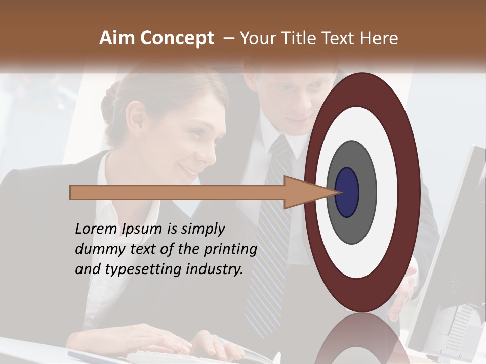 A Man And A Woman Looking At A Computer Screen PowerPoint Template