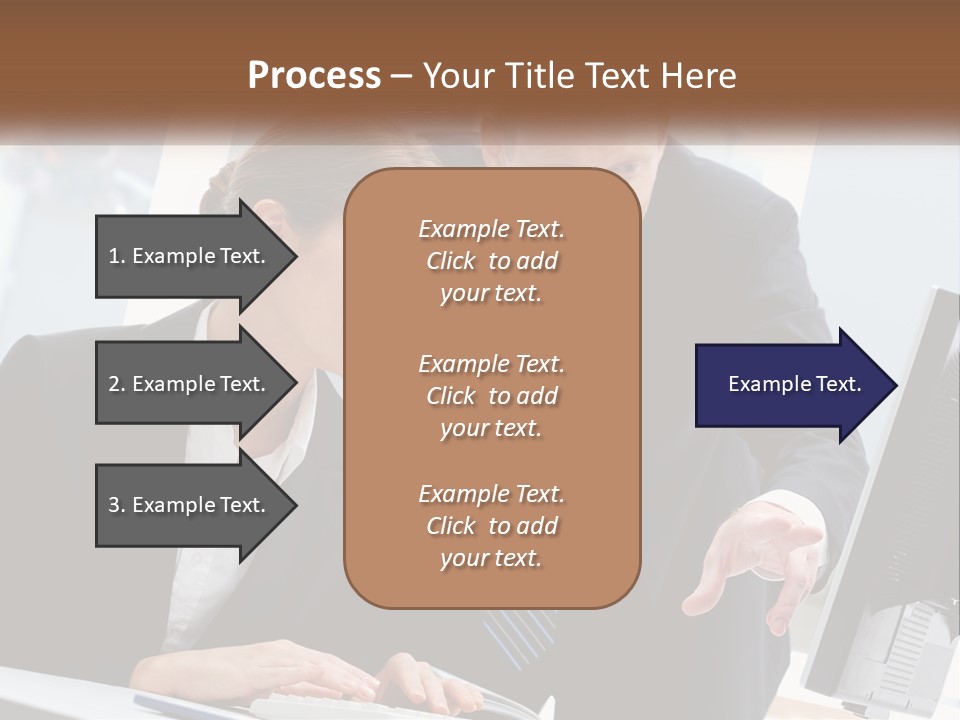 A Man And A Woman Looking At A Computer Screen PowerPoint Template