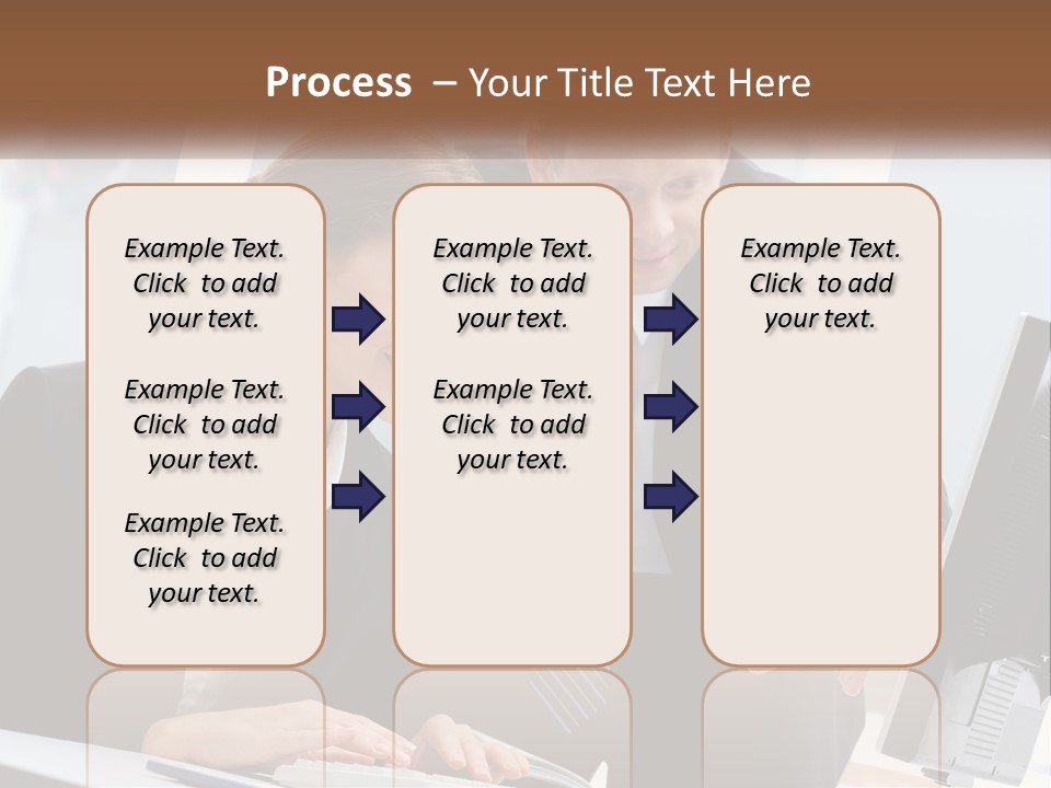 A Man And A Woman Looking At A Computer Screen PowerPoint Template