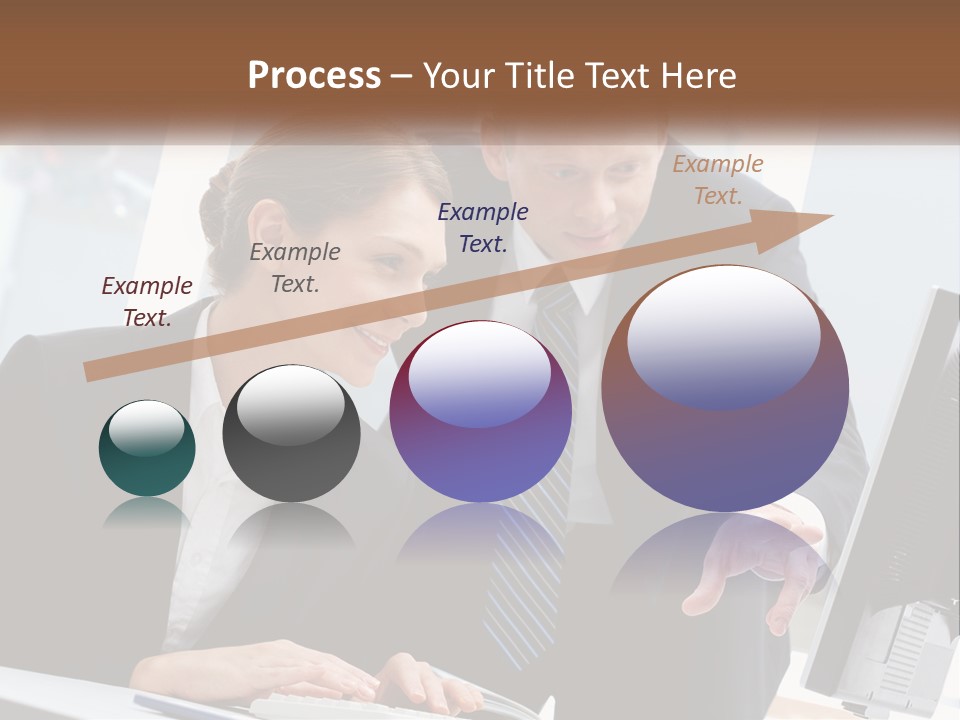 A Man And A Woman Looking At A Computer Screen PowerPoint Template