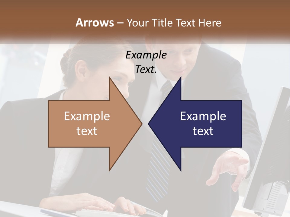 A Man And A Woman Looking At A Computer Screen PowerPoint Template