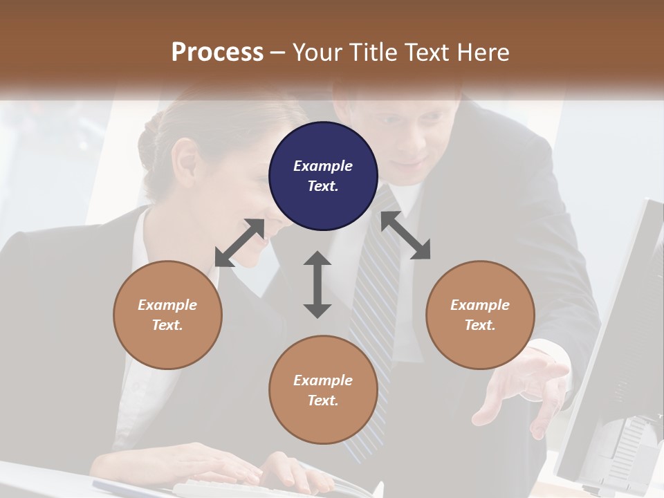 A Man And A Woman Looking At A Computer Screen PowerPoint Template