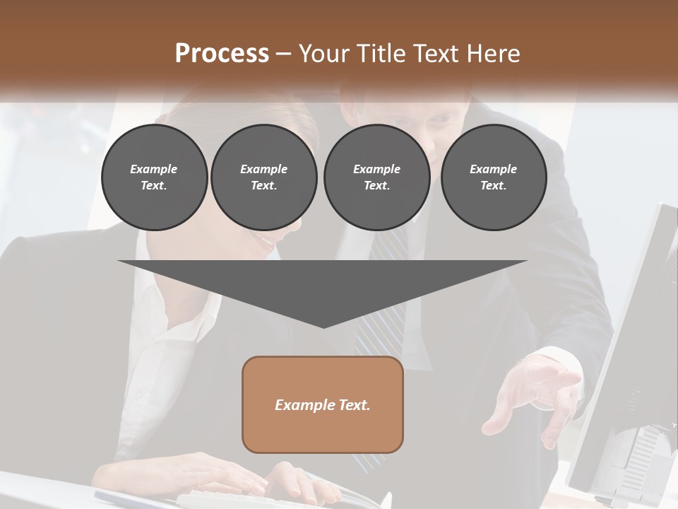 A Man And A Woman Looking At A Computer Screen PowerPoint Template