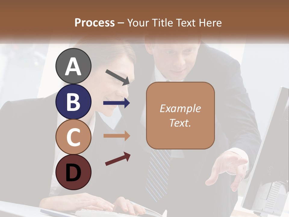 A Man And A Woman Looking At A Computer Screen PowerPoint Template