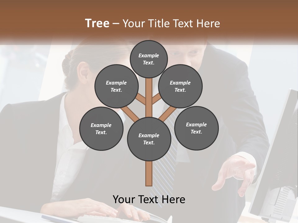 A Man And A Woman Looking At A Computer Screen PowerPoint Template