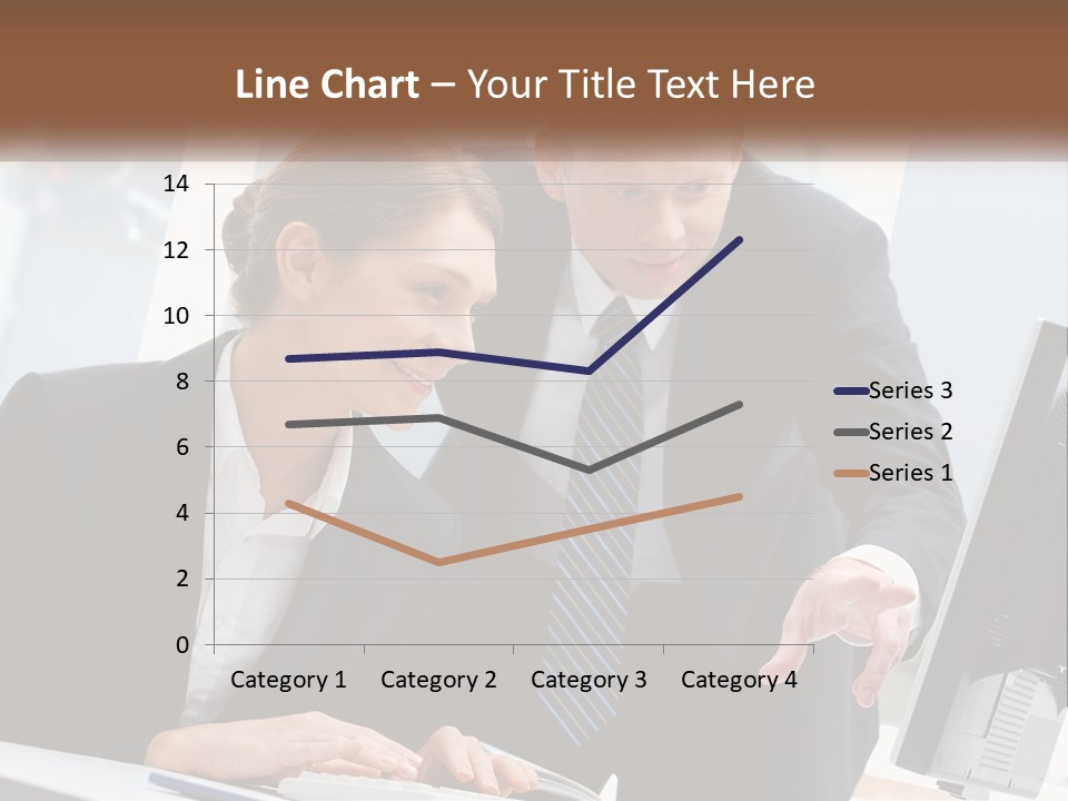 A Man And A Woman Looking At A Computer Screen PowerPoint Template
